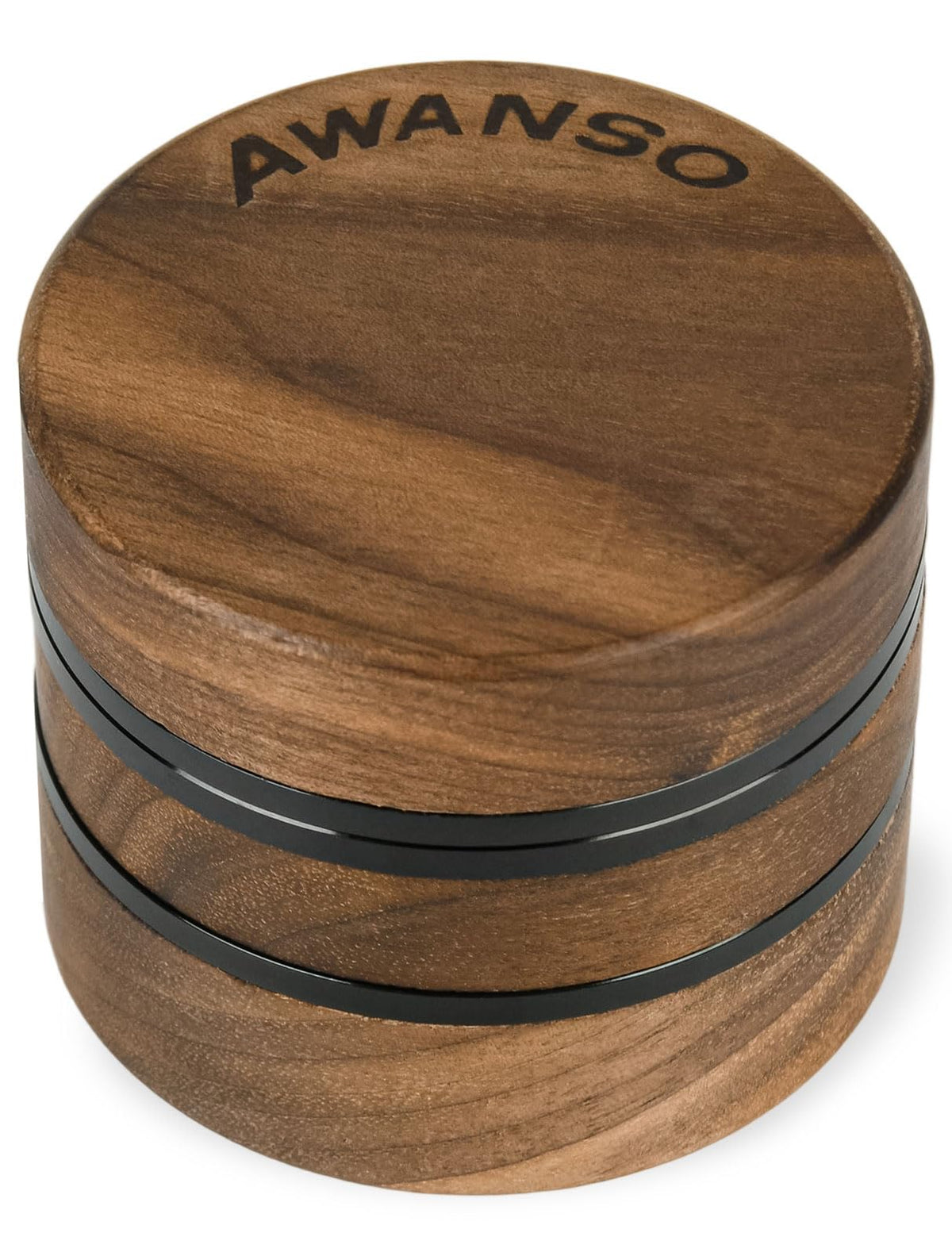Awanso 3-piece grinder with magnetic lid shows compact design for easy spice prep.