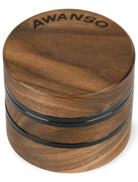 Awanso 3-piece grinder with magnetic lid shows compact design for easy spice prep.