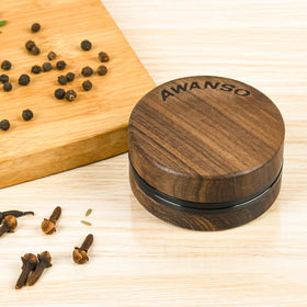 Awanso lightweight two-piece grinder for home or travel spice grinding.