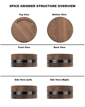 Awanso easy-clean two-piece design for quick spice preparation.