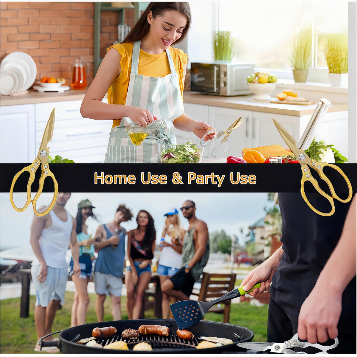 AWinjoy dishwasher-safe kitchen scissors simplify cleanup after meal prep.