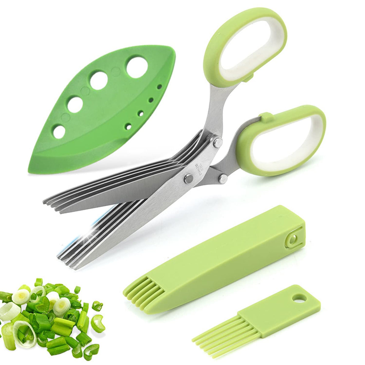 AWinjoy five-blade herb scissors for fast herb prep