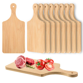 AWIZOM bamboo cutting board 11x5 inch with handle for easy grip and hanging storage