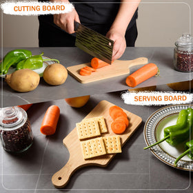 AWIZOM bamboo cutting board with hanging hole keeps counters tidy