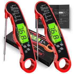 AWLKIM thermometer shows doneness chart on handle for quick cooking reference