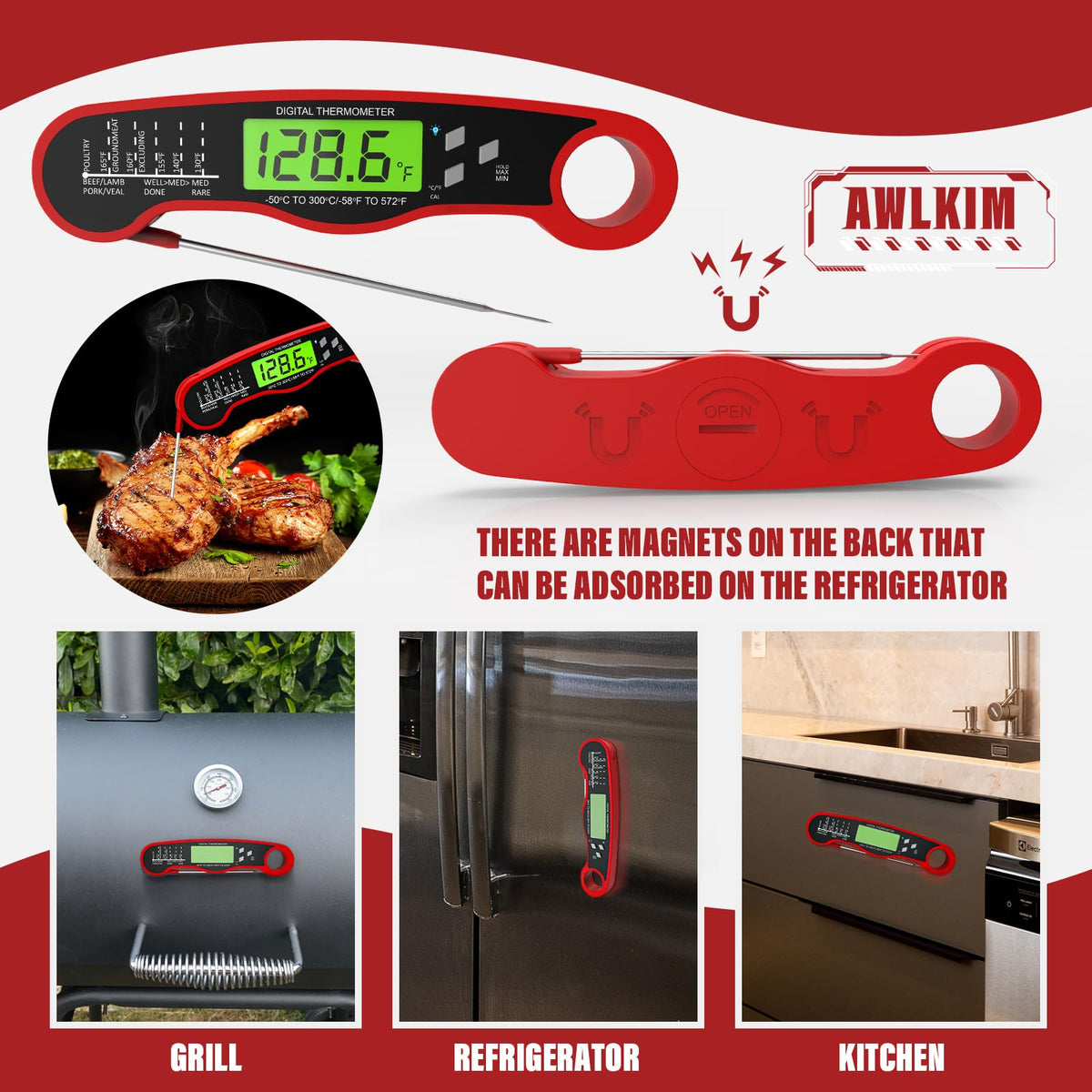 AWLKIM waterproof body cleans easily after splashes and rinses