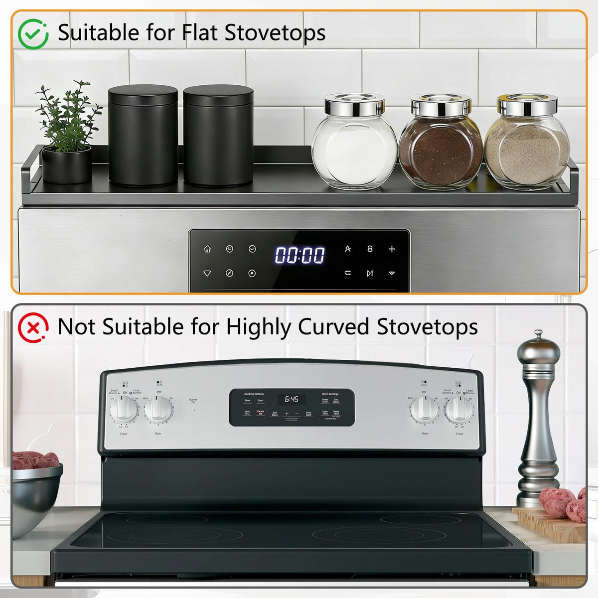 AWOKE heat-resistant carbon steel shelf endures high heat while keeping jars in place.