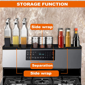 AWOKE magnetic suction on stove top shelf with four magnets securing it