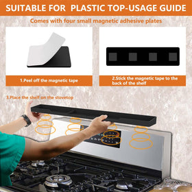 AWOKE flexible-fit stove top shelf adapting to flat and curved stoves