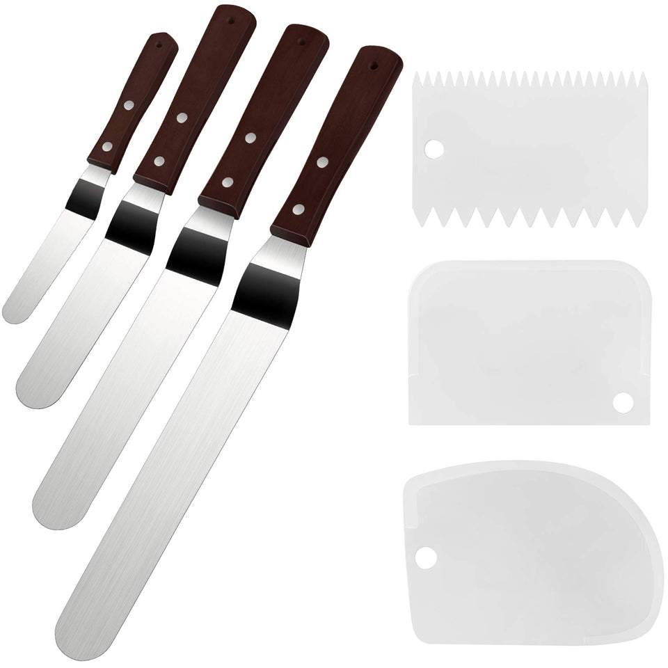 Awpeye offset spatula 4-inch blade for precise frosting and smooth edges.