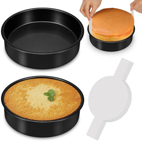 AWTBDP 10-inch cake pan set interior view shows sturdy carbon steel for even baking.