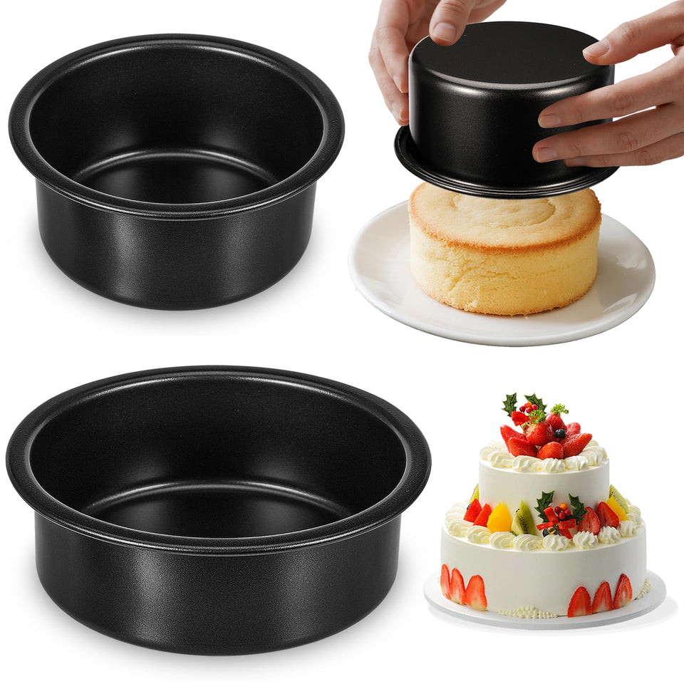 AWTBDP 4-inch cake pan with straight sides for even, professional-looking mini cakes.