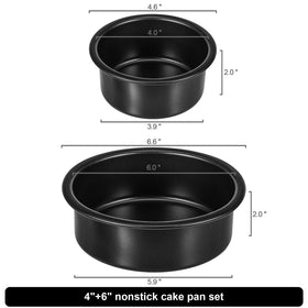 AWTBDP 6-inch cake pan top view showing deep 2-inch sides for tall layers.