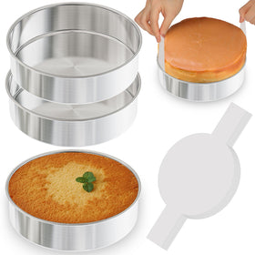 AWTBDP 7-inch round cake pan set with parchment for clean release.