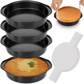 AWTBDP 8-inch cake pan set with four pans and handles for stable multi-layer baking
