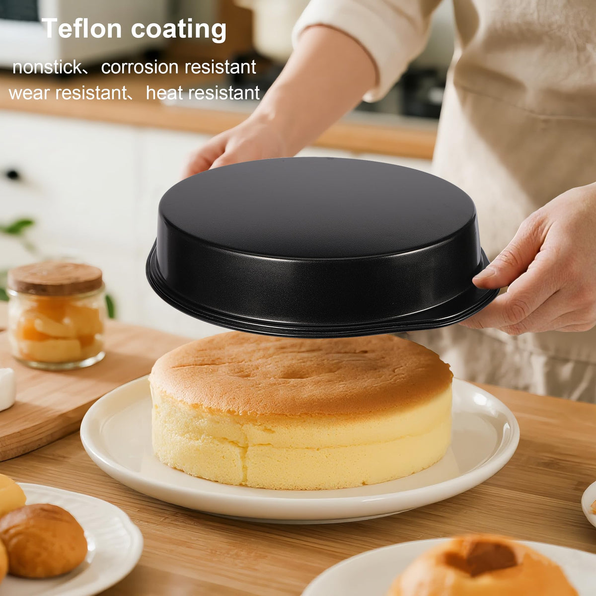 AWTBDP fixed-bottom cake pan prevents leaks for clean oven sessions