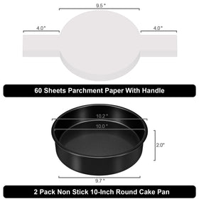 Pre-cut parchment paper with handles from AWTBDP for easy lifting during baking.