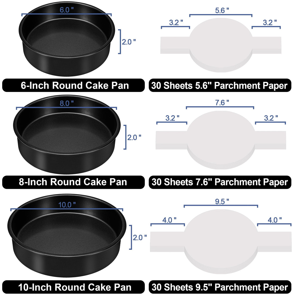 AWTBDP 8-inch round cake pan for even heat distribution and precise layers.