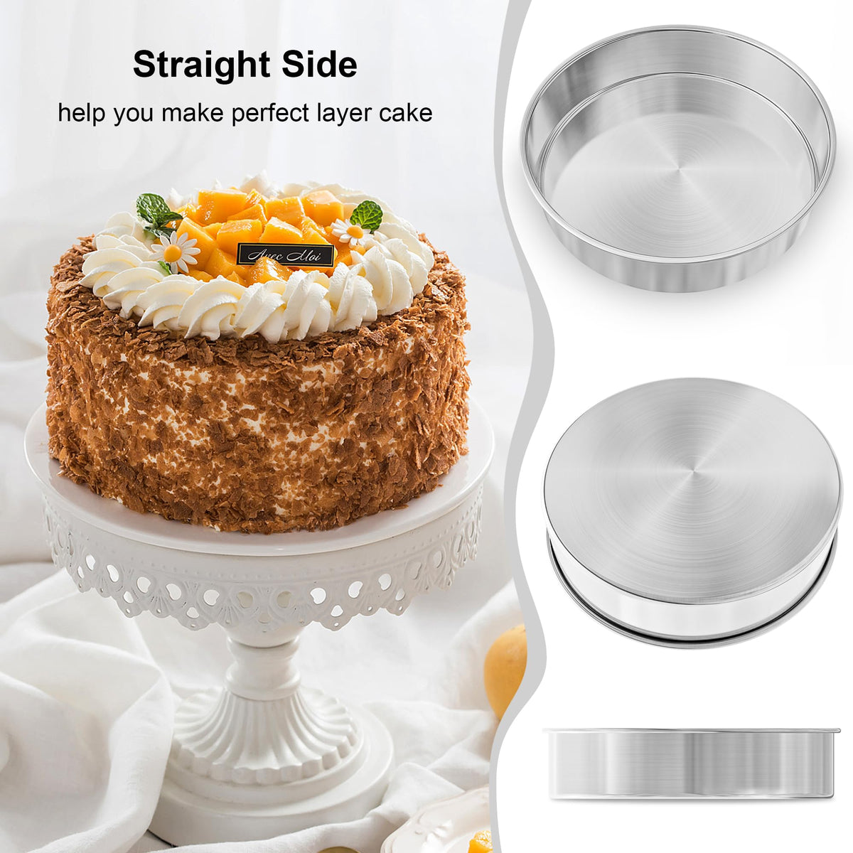 AWTBDP silicone spatula included helps lift and release baked goods.