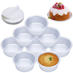 AWTBDP 4-inch cake pans set for uniform mini layers and quick baking.