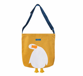 AWXZOM duck tote bag front view showing bright yellow graphic for daily use