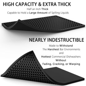 AXIESO dishwasher-safe bar mat simplifies cleaning after busy shifts.