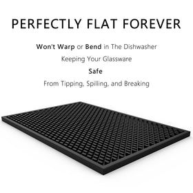 AXIESO food-safe bar service mat suitable for direct contact with glasses.