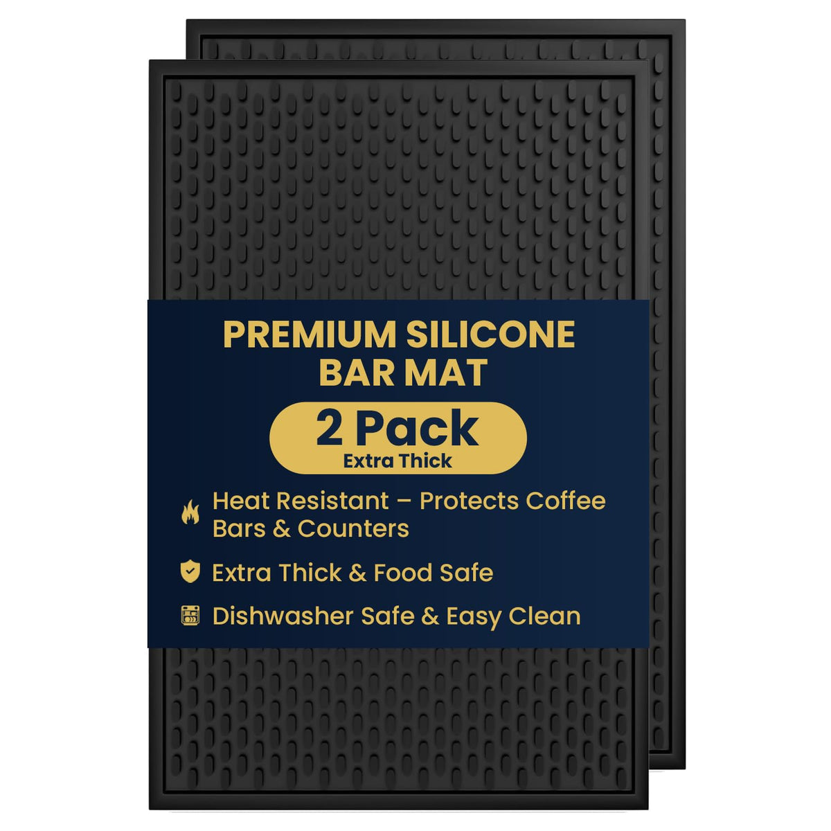 AXIESO spill-stop bar mat 18x12 protects surfaces and catches spills.