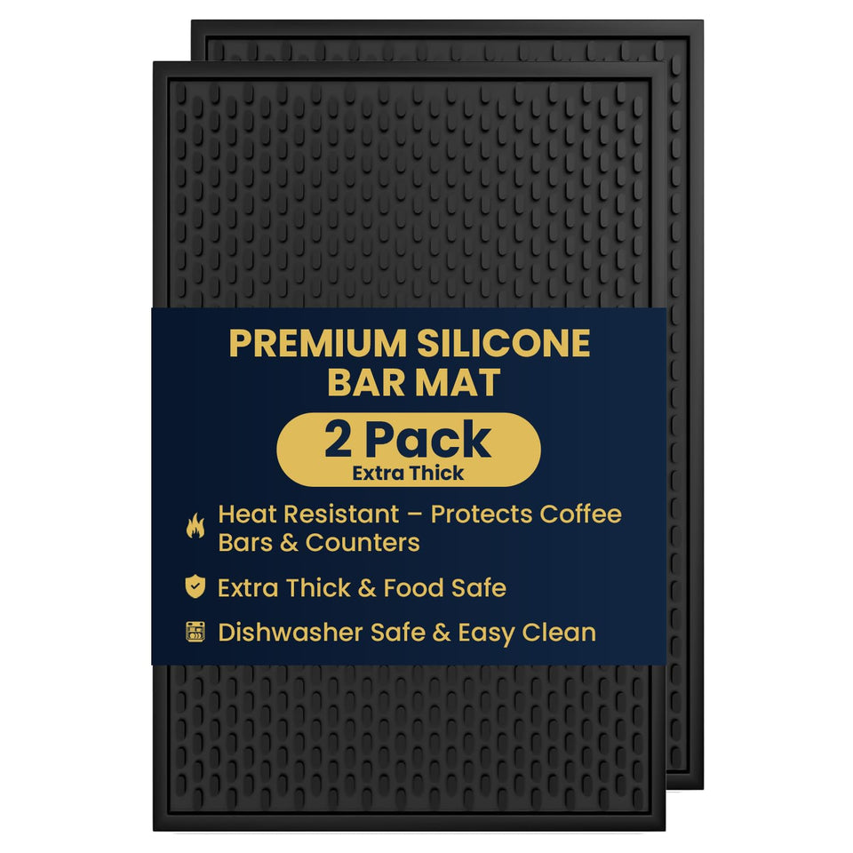AXIESO spill-stop bar mat 18x12 protects surfaces and catches spills.