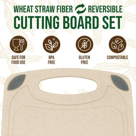 AXIOM CREATIONS wheat-straw board with anti-slip pads stays steady on counters.