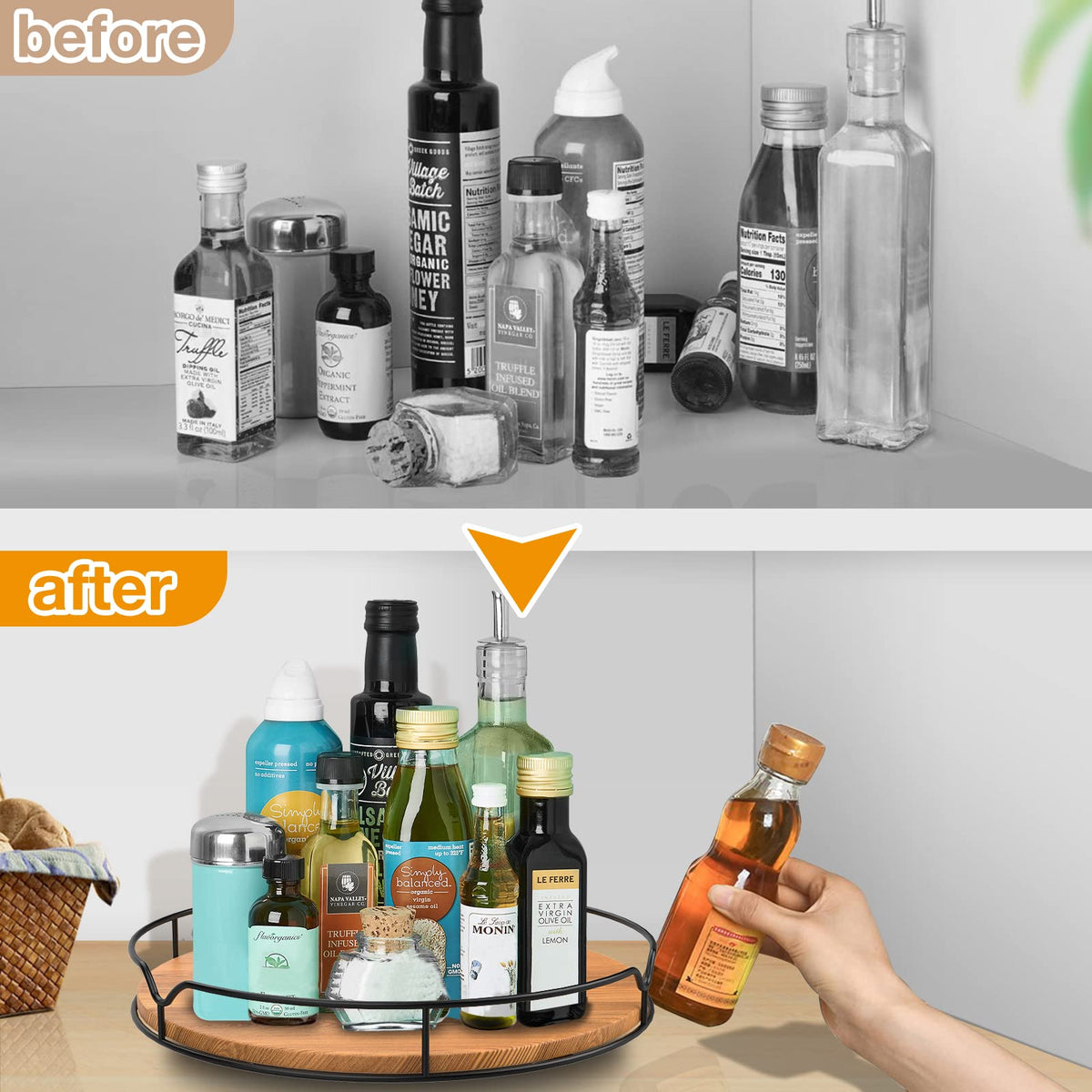 AXTEE Lazy Susan office-supply-storage enables tidy desk essentials at a glance