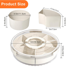 AYauGamA rotating tray with six compartments for organized snacking.