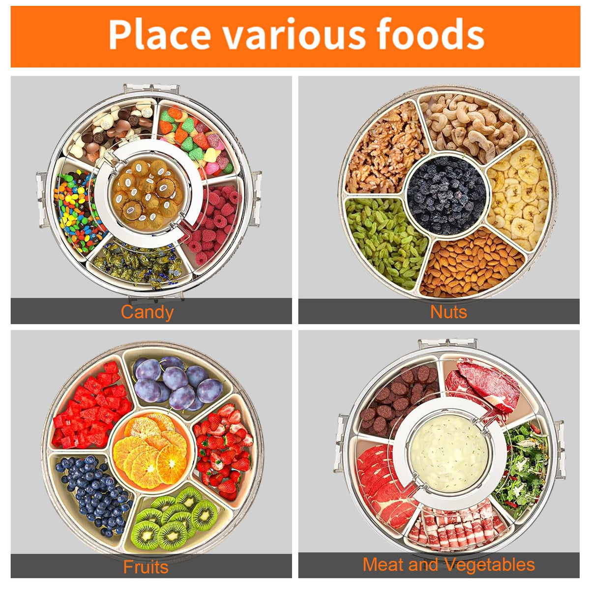 AYauGamA transparent lid keeps snacks visible and fresh.