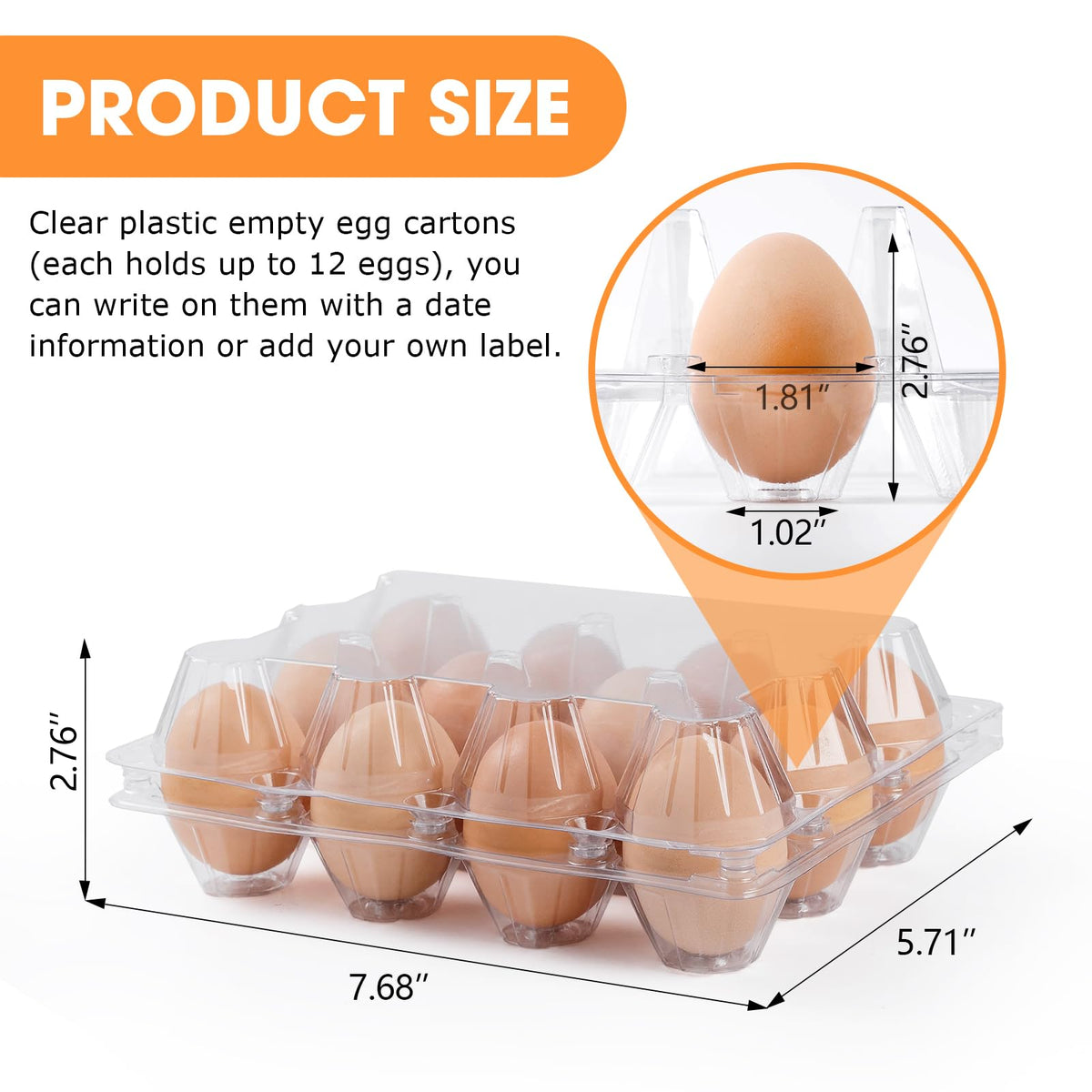 AYAYGD egg carton shows 12 eggs clearly for customer inspection.