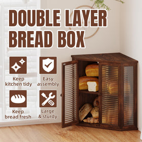 Aycarzcy Bread Box durable pine wood supports long lasting freshness and storage.