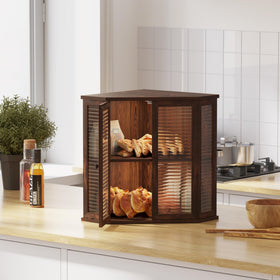 Aycarzcy Bread Box glass door wave demonstrates protected visibility while checking bread.