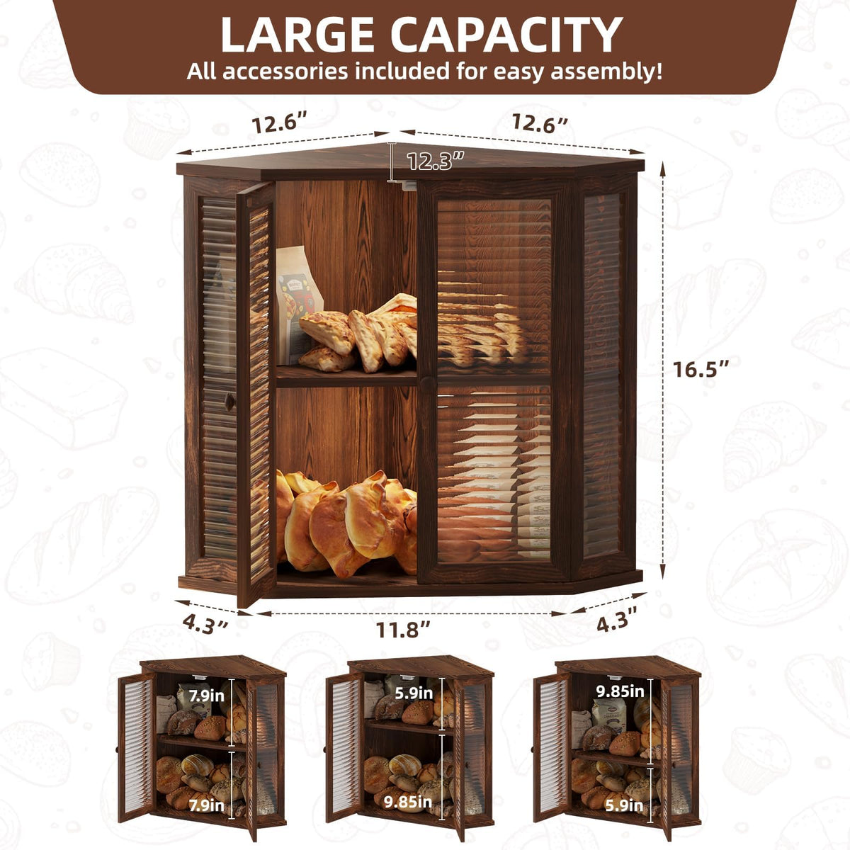 Aycarzcy Kitchen corner storage helps keep countertops organized and clutter free.