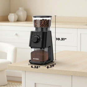 AYCHIRO grinder holds 12 cups, reducing refills during busy mornings.