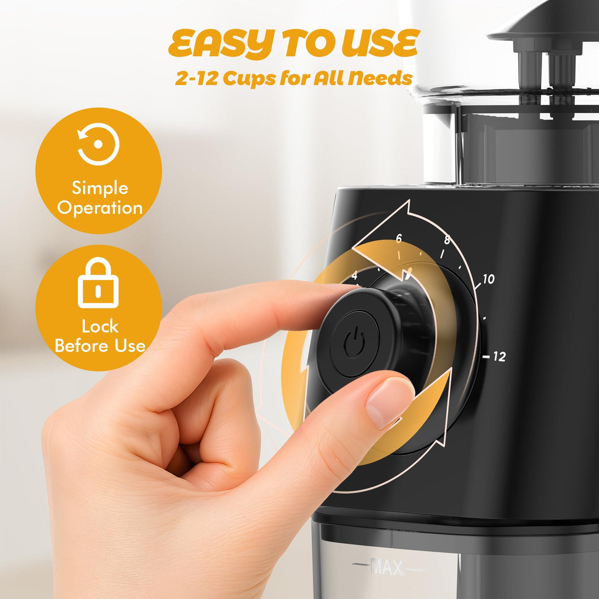 AYCHIRO coffee grinder with compact design fits small kitchens and travel.