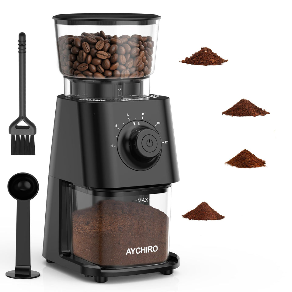 AYCHIRO coffee grinder with dial control for precise grind sizes across brews.