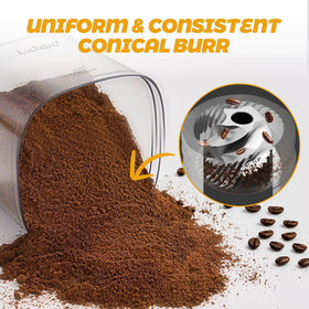 AYCHIRO coffee grinder with removable burrs for easy cleaning and maintenance.