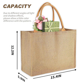 Ayearparty burlap tote wedding favor idea shows elegant blank canvas for DIY gifts.