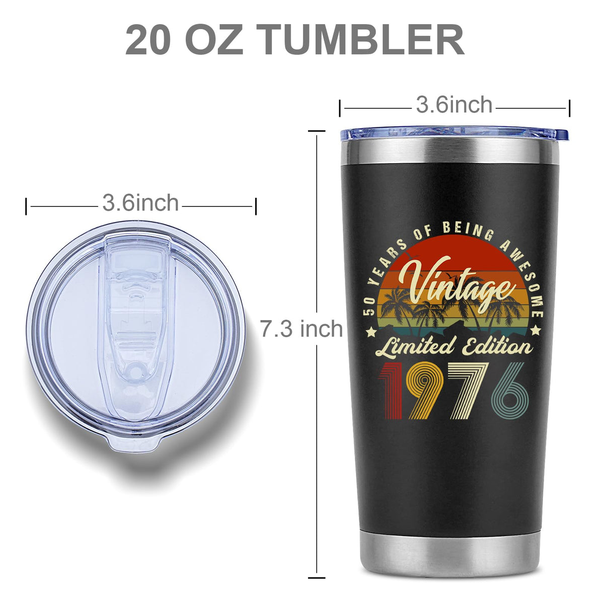 AYERMOYO 1976 tumbler on office desk suggests daily hydration companion.