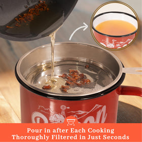 Ayerphalo 304 stainless steel strainer ensures clean grease for better flavor reuse.