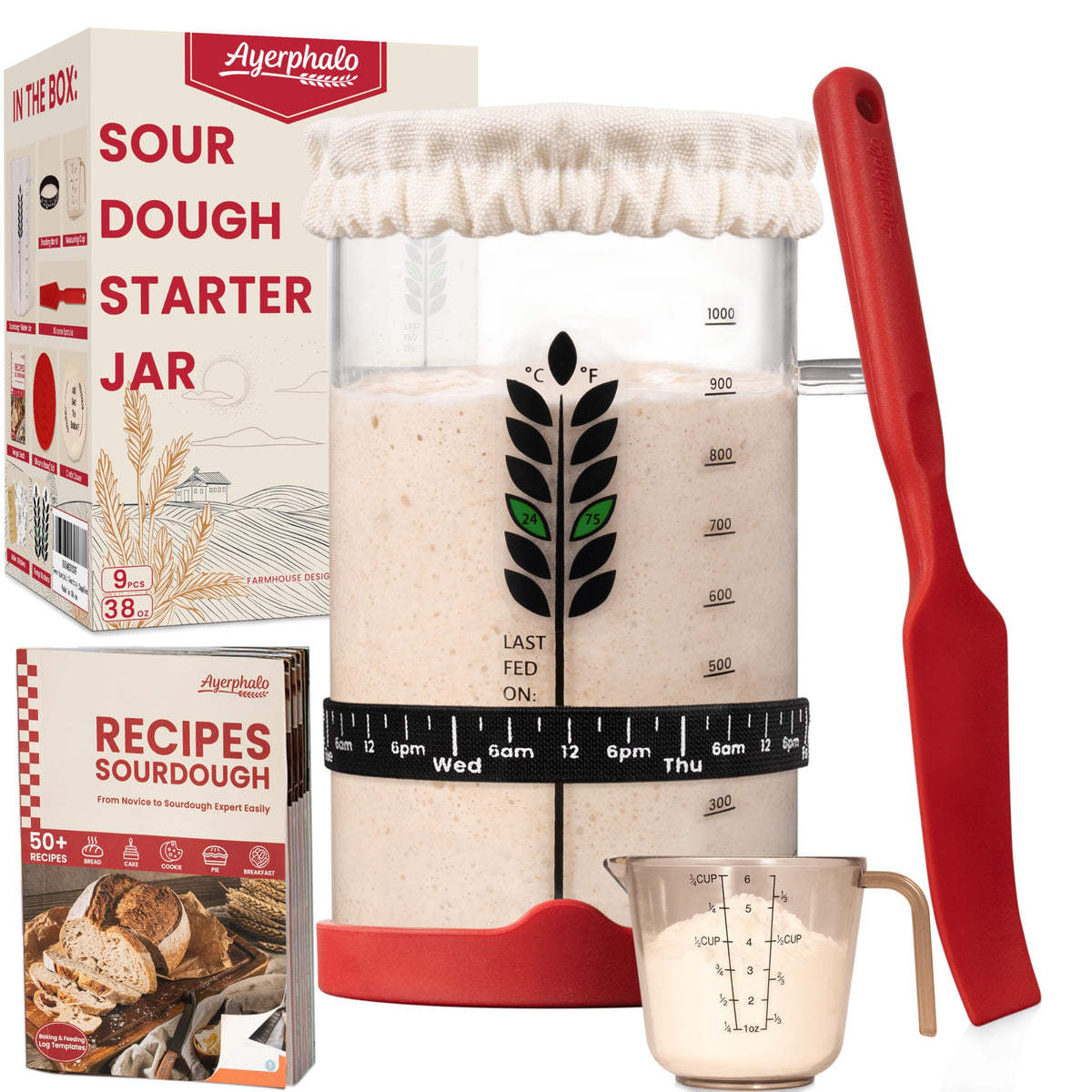 Ayerphalo Sourdough Kit full set with all tools for convenient starter maintenance