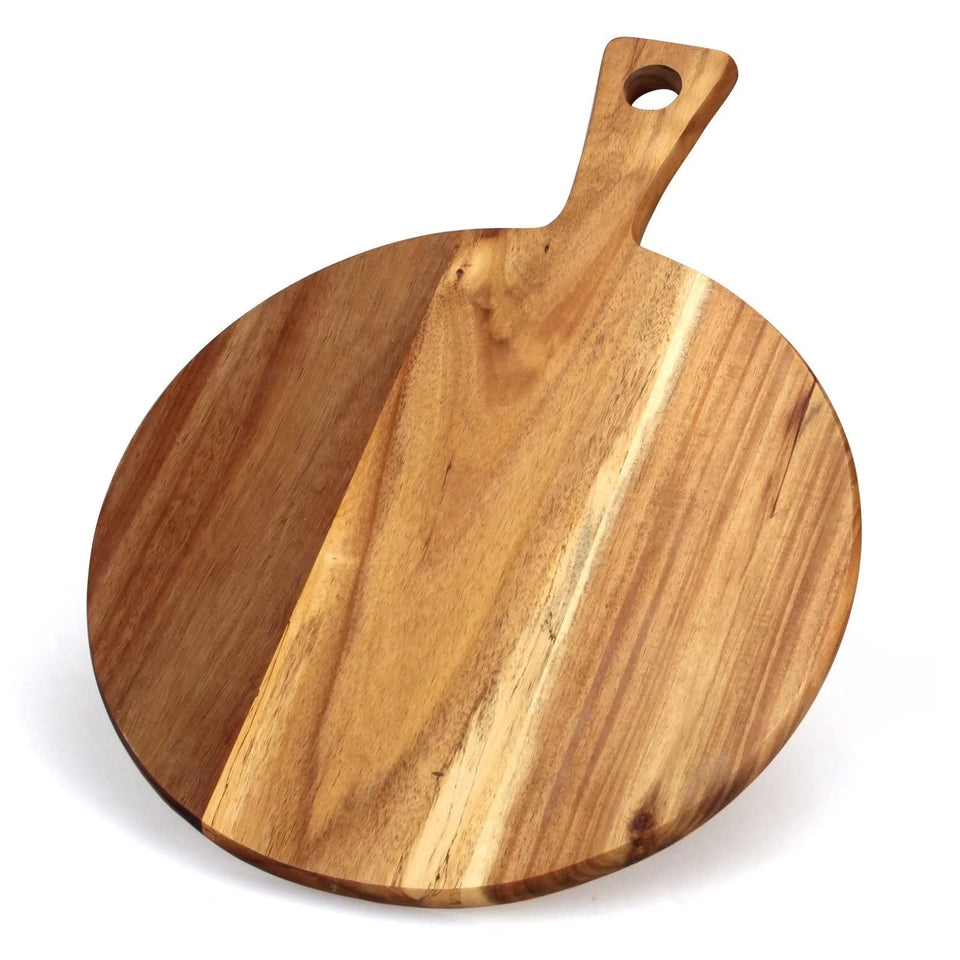 Ayiaren acacia round cutting board with handle for everyday prep
