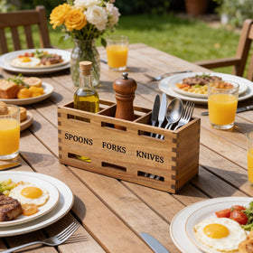 Ayiaren compact counter organizer keeps dining essentials within reach.