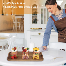 Ayiaren acacia dinner platter for versatile serving and festive presentation.