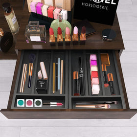 Ayiaren wood cutlery tray fits compact drawers and doubles as a desk or craft organizer.
