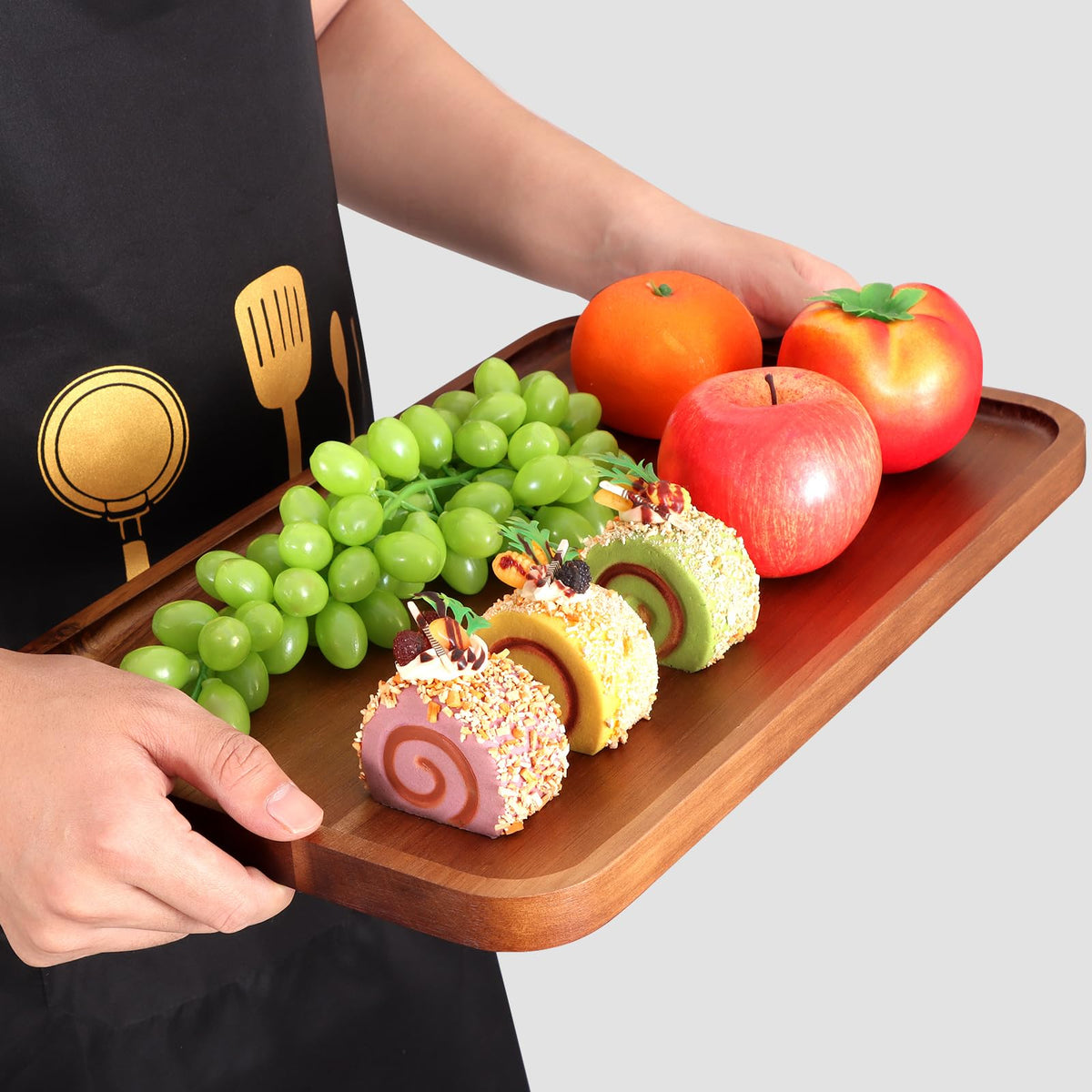 Ayiaren food-safe wood tray supports serving hot or cold dishes confidently.